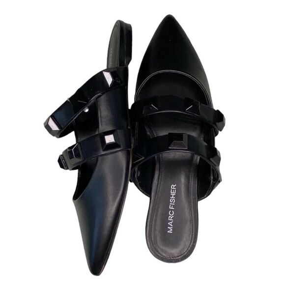 Marc Fisher Sharla Studded Strappy Mule Black B22B - Picture 2 of 9